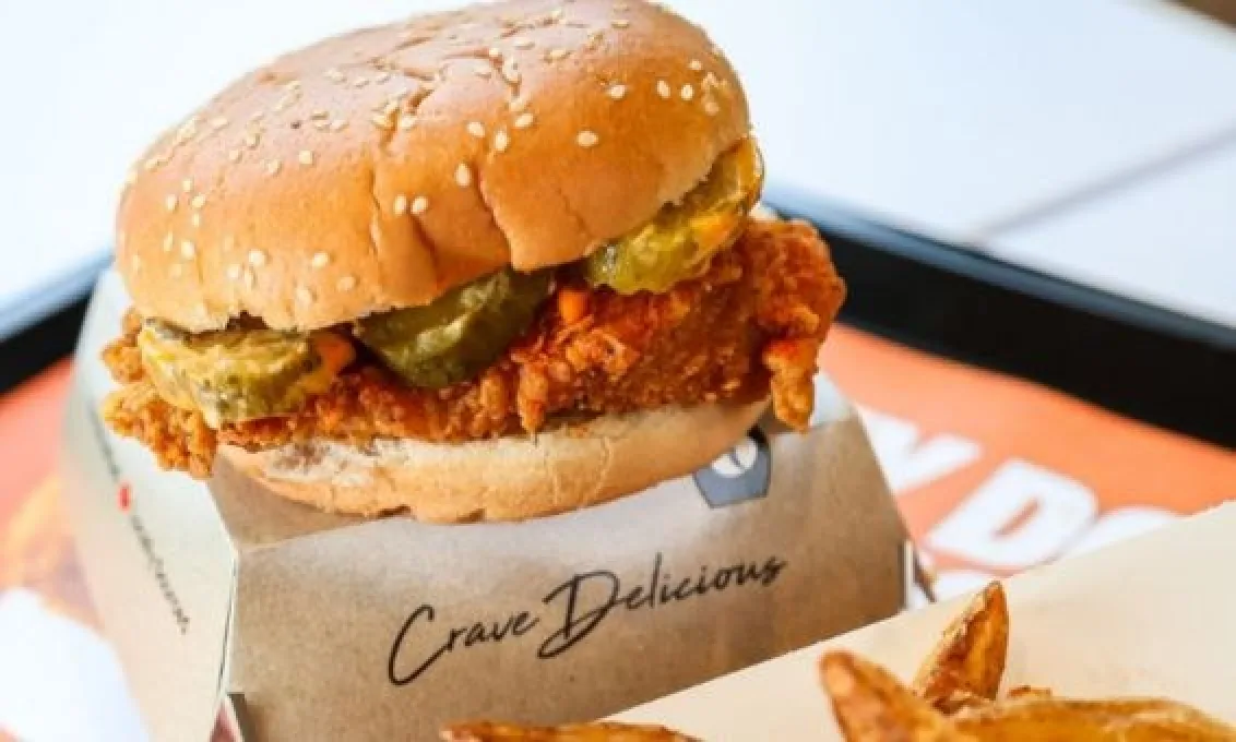 A burger and fries from MB Chicken at The O2 Belfast