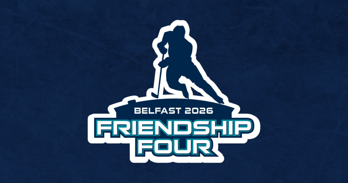 Official 2026 Friendship Four ice hockey tournament artwork
