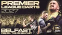 Promotional image for 2027 Premier League Darts event at The O2 Belfast.