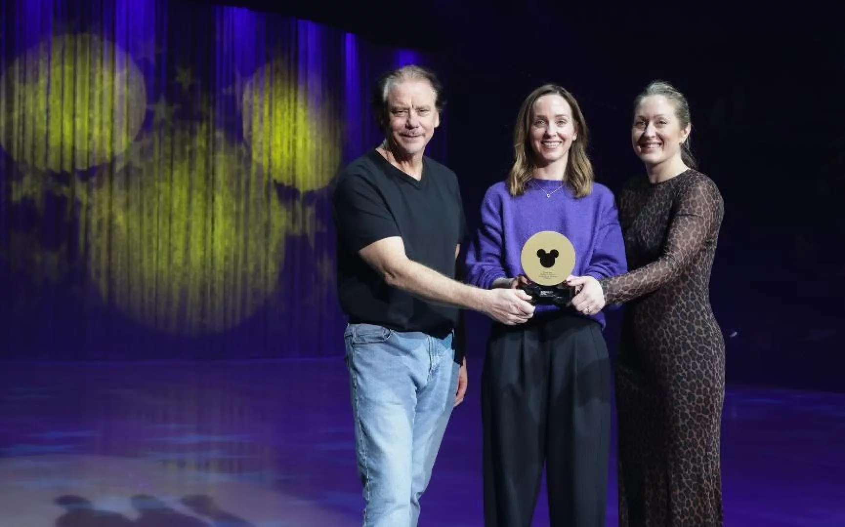 Justin Green Claire Cosgrave and Anna Gallant at The O2 Belfast as Disney on Ice becomes first inductee of the Odyssey 25 Club
