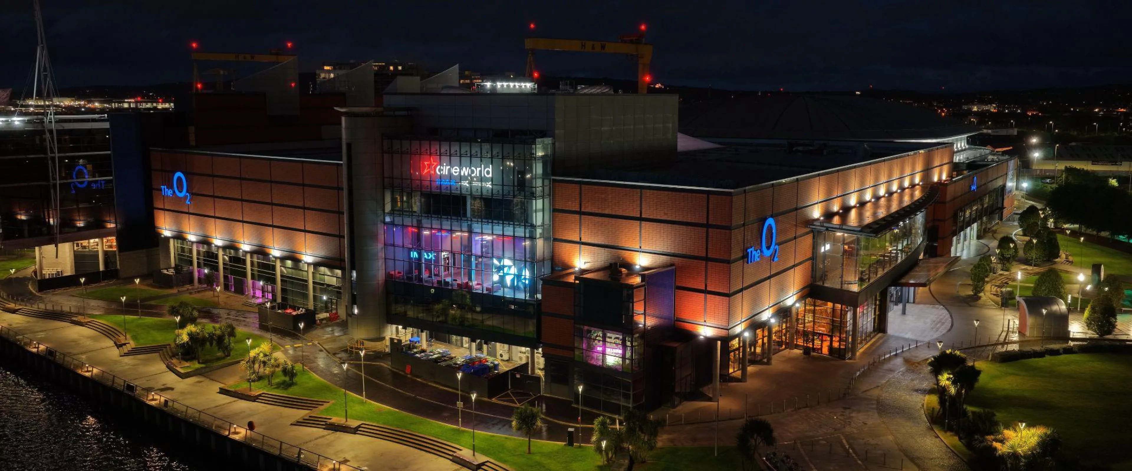 Exterior of The O2 Belfast at Night
